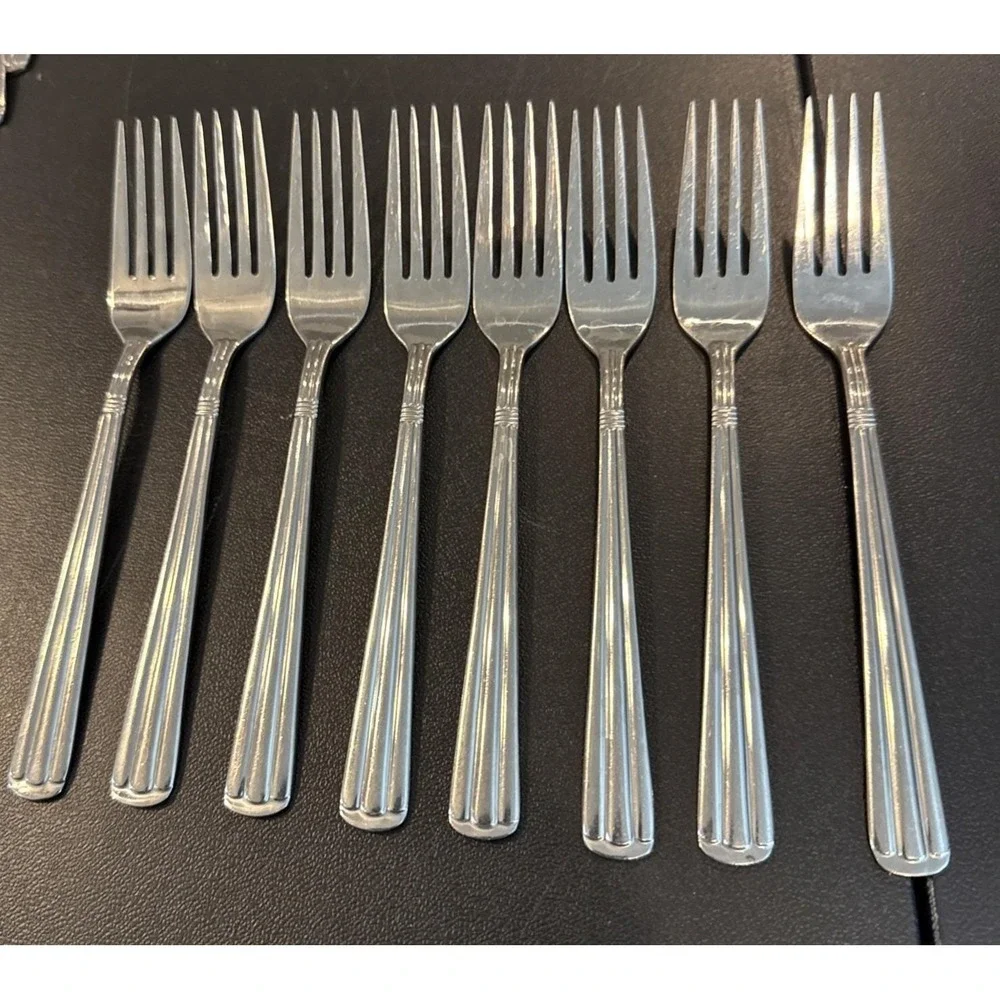 Wallace Centennial Salad Forks Fork 18/10 Stainless Steel Flatware Set Of‎ 8